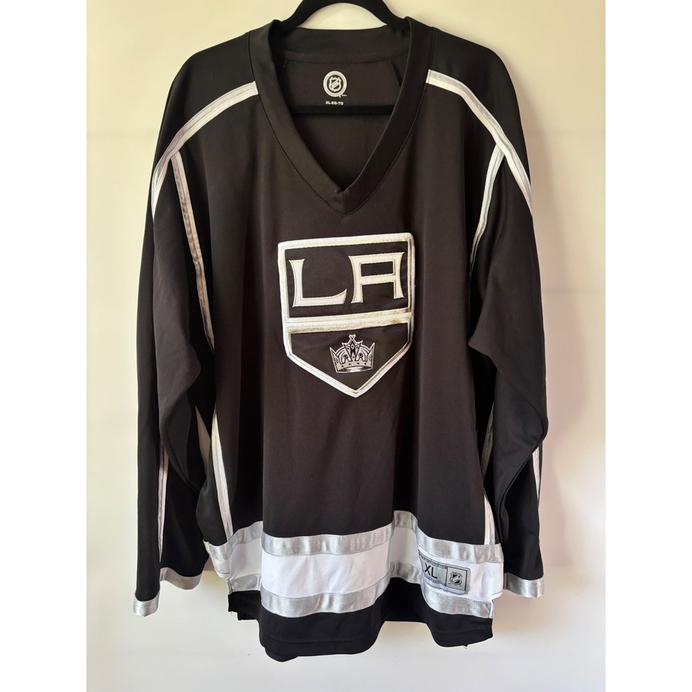 NHL Los Angeles Kings Hockey Jersey Mens XL Black V Neck Mesh Long Sleeve